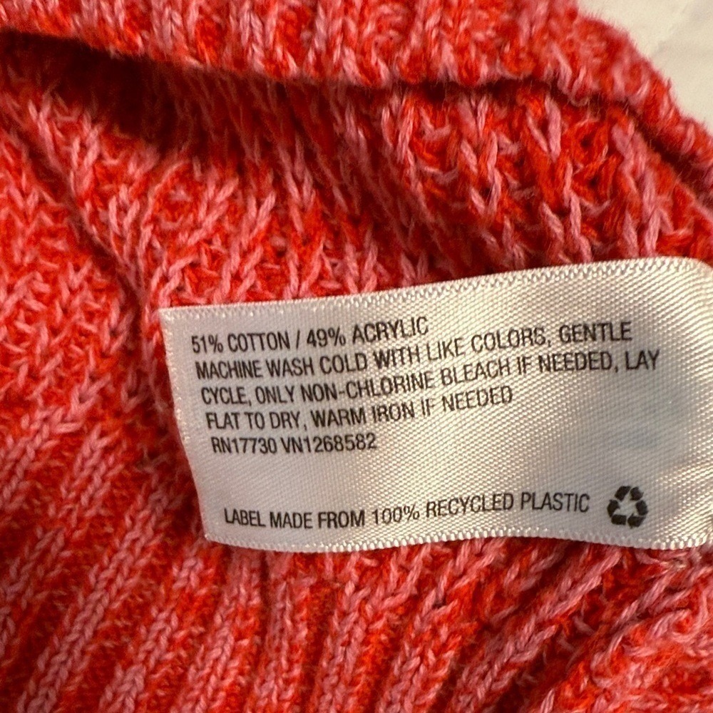 Wild Fable Women Red Marled Knit Crew Neck Long‎ Sleeve Sweater Size M - Picture 12 of 12